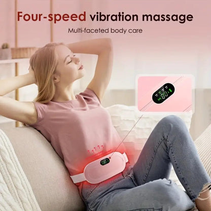 Period Cramp Relief Massager with Heating Pad for Back Pain|Belly Heating Pad